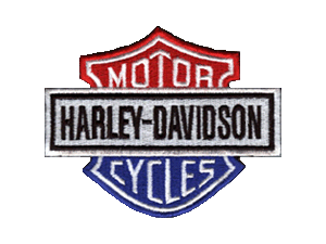 Harley Davidson red, white and blue bar and shield patch